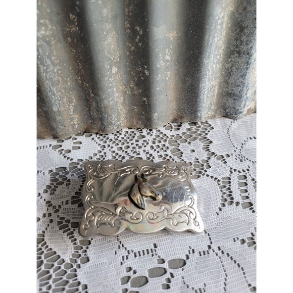 Accessories Vintage Silver Belt Buckle Horsehead Profile Rectangular